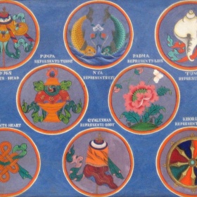 Die acht glückverheissenden Symbole aus dem Buddhismuss