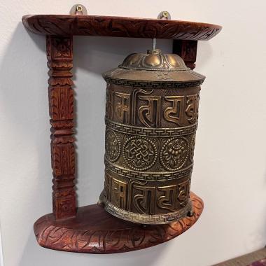 Tibetische Gebetsmühle für Wand | 24 cm