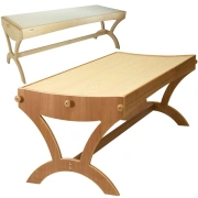 Oktav-Klangmassageliege von feeltone in Eschen- oder Kirschholz erhältlich