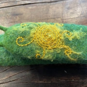 Gefilzte Flötentasche mit Sonnenmotiv