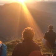 Gefilzte Flötentasche mit Sonnenmotiv