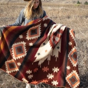Alpaka Wolldecke | Western Rust