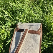 Flötentasche | Baumwollstoff & Leder | 80 cm