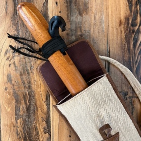 Flötentaschen | Baumwollstoff & Leder