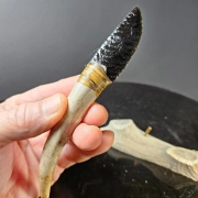 Obsidianmesser | Schwarze Klinge aus vulkanischem Glas | 18 cm lang