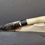 Obsidianmesser von Kenny Hull | Handgefertigt | Hirschhorngriff
