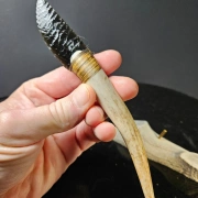 Obsidianmesser | Schwarze Klinge aus vulkanischem Glas | 18 cm lang