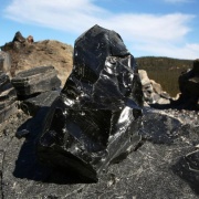 Obsidianmesser | Schwarze Klinge aus vulkanischem Glas | 18 cm lang