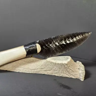 Obsidianmesser von Kenny Hull | Handgefertigt | Hirschhorngriff