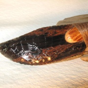 Kräutermesser aus Obsidian mit Hirschgeweihgriff (22 cm)