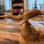 Skulptur aus Holz | Delphin-Gruppe