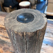 Rustikaler Kerzenständer aus alter Holzsäule – Nachhaltig & Unikat