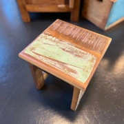 Mini-Hocker aus indischem Recyclingholz – handgefertigtes Unikat