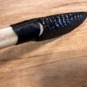 Obsidianmesser | Handgefertigt aus Hirschgeweihgriff  & schwarzer Obsidian
