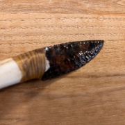 Kräuter Messer aus Obsidian | Hirschgeweihgriff