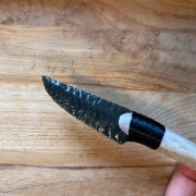 Kräuter Messer aus Obsidian | Hirschgeweihgriff