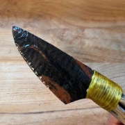 Obsidianmesser | Handgefertigt aus  Kaktusgriff & Mahogany Obsidian
