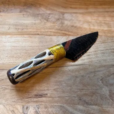 Obsidianmesser | Handgefertigt aus  Kaktusgriff & Mahogany Obsidian