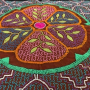 Florales Shipibo Altar Tuch 70 x 65 cm