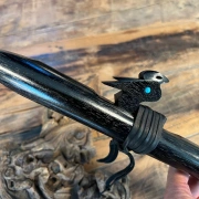 Gebetsflöte High Spirit in F#-Moll | Raben Windblock | mit Türkisen | 57 cm