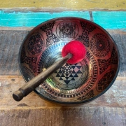 Klangschale mit Shri Yantra | ø 24 cm | Ton ~ E | Sonnenton ( ca. 160 Hz)