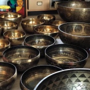 Klangschale mit Shri Yantra | ø 24.5 cm | Ton ~ B (H) | Chiron (120,25 Hz)