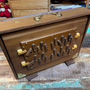 Teakholz Bass Shruti Box | Gross | 2. Oktaven Tonumfang C2–B3 in 440 Hz