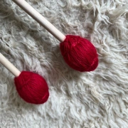Gong Mallet Paar | Kopf mit Garn umwickelt | Harte Anschläge