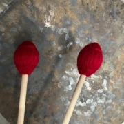 Gong Mallet Paar | Kopf mit Garn umwickelt | Harte Anschläge