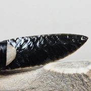 Obsidianmesser von Kenny Hull | Handgefertigt | Hirschhorngriff