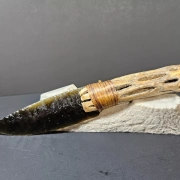 Obsidianmesser | Handgefertigt aus  Kaktusgriff & Goldsheen Obsidian