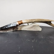 Obsidianmesser | Handgefertigt aus Hirschhorn & Smokey Obsidian