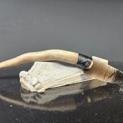 Obsidianmesser | Handgefertigt aus Hirschhorn & Smokey Glass Obsidian