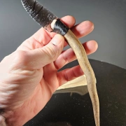Obsidianmesser | Handgefertigt aus Hirschhorn & Smokey Glass Obsidian
