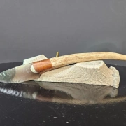 Obsidianmesser | Handgefertigt aus Hirschhorn & Smokey Obsidian