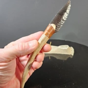 Obsidianmesser | Handgefertigt aus Hirschhorn & Smokey Obsidian