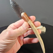 Obsidianmesser | Handgefertigt aus Hirschhorn & Smokey Obsidian