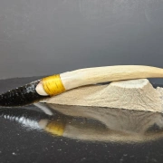 Obsidianmesser | Handgefertigt aus Hirschhorn & Smokey Charcoal Obsidian