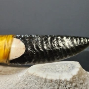 Obsidianmesser | Handgefertigt aus Hirschhorn & Smokey Charcoal Obsidian