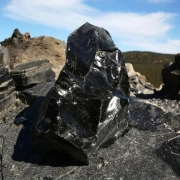 Obsidianmesser | Handgefertigt aus Hirschhorn & Smokey Charcoal Obsidian
