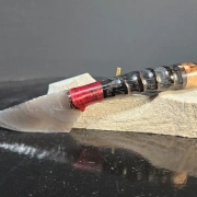 Obsidianmesser | Handgefertigt aus Springbokhorn & Grey Ghost Obsidian