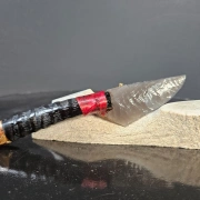 Obsidianmesser | Handgefertigt aus Springbokhorn & Grey Ghost Obsidian