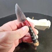 Obsidianmesser | Handgefertigt aus Springbokhorn & Grey Ghost Obsidian