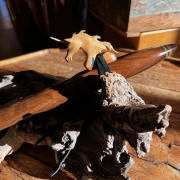 Gebetsflöte in F | Einhorn Windblock | Walnuss Holz | von Miguel Medina