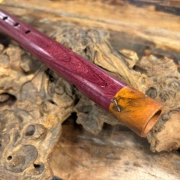 Gebetsflöte in F#-Moll | Feder Windblock | Amaranth-Holz | Miguel Medina