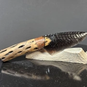 Royal Purple Rainbow Obsidian Cholla Messer von Kenny Hull | Signiert 2025