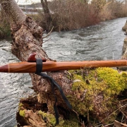 Gebetsflöte in D-Moll | Bärenklauen-Windblock | Olivenholz | Woodsounds