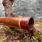 Gebetsflöte in D-Moll | Bärenklauen-Windblock | Olivenholz | Woodsounds