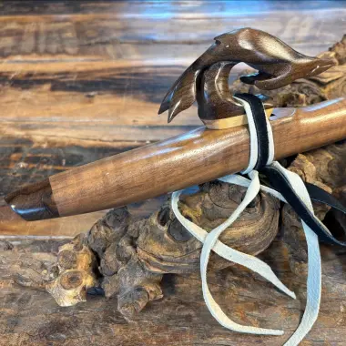 Gebetsflöte in D-Moll | Buckelwal Windblock | Walnuss | Miguel Medina