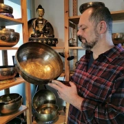 Klangschale mit Yin Yang Baum  | ø 30 cm | Ton ~ E2 | Sonnenton (256 Hz)